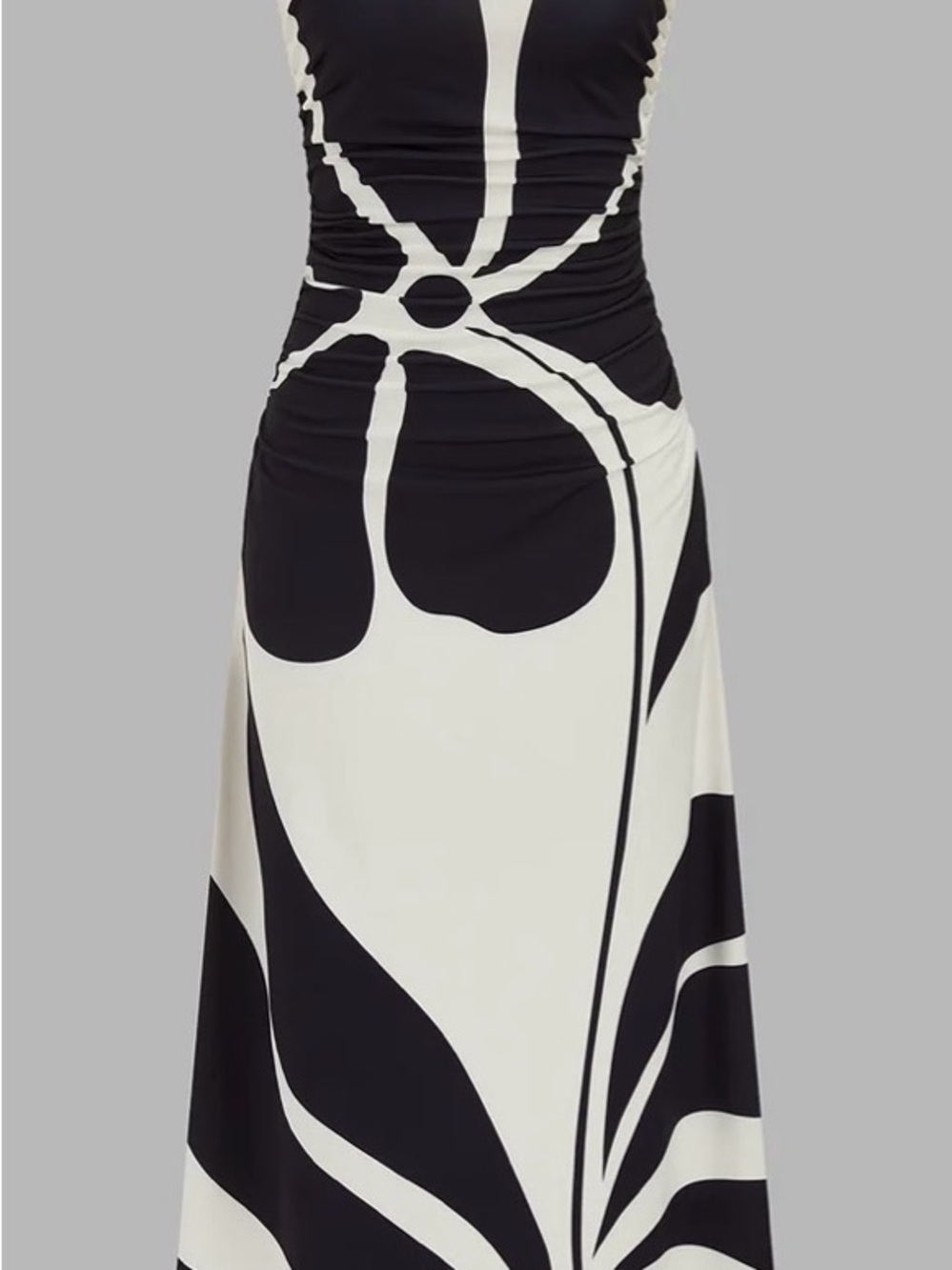 Commense Strapless Black and White Floral Maxi Dress Small - Picture 3 of 7